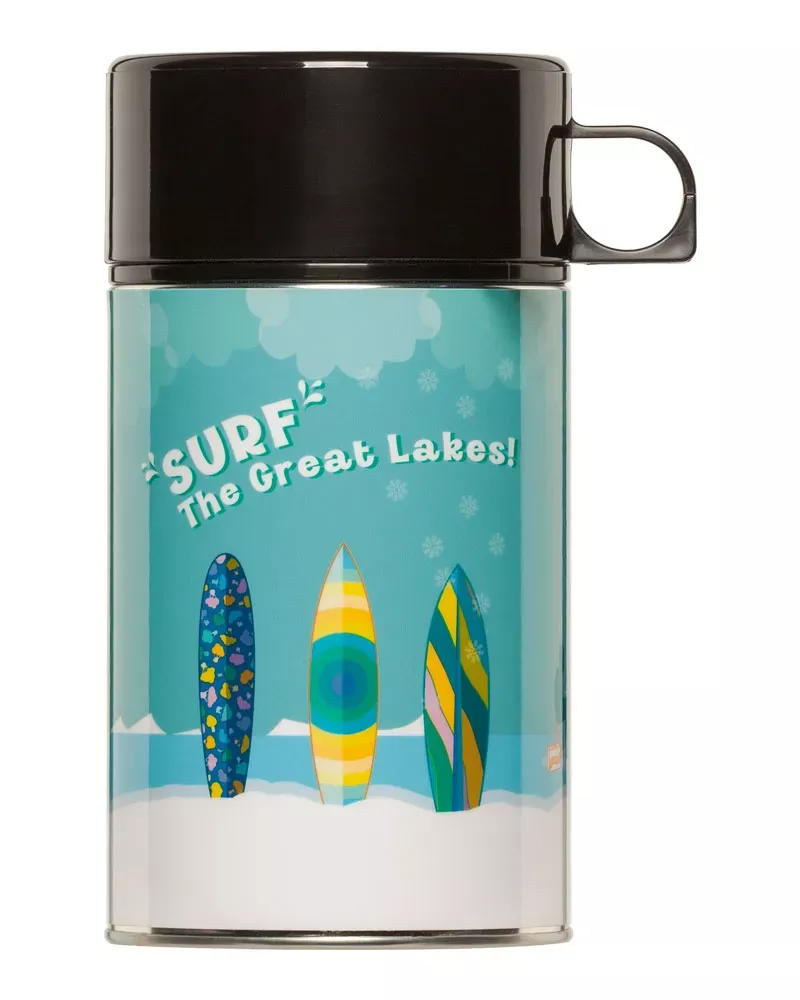 11.5 oz Metal Double Wall Thermos with Plastic Cup Full Color-TSCLR