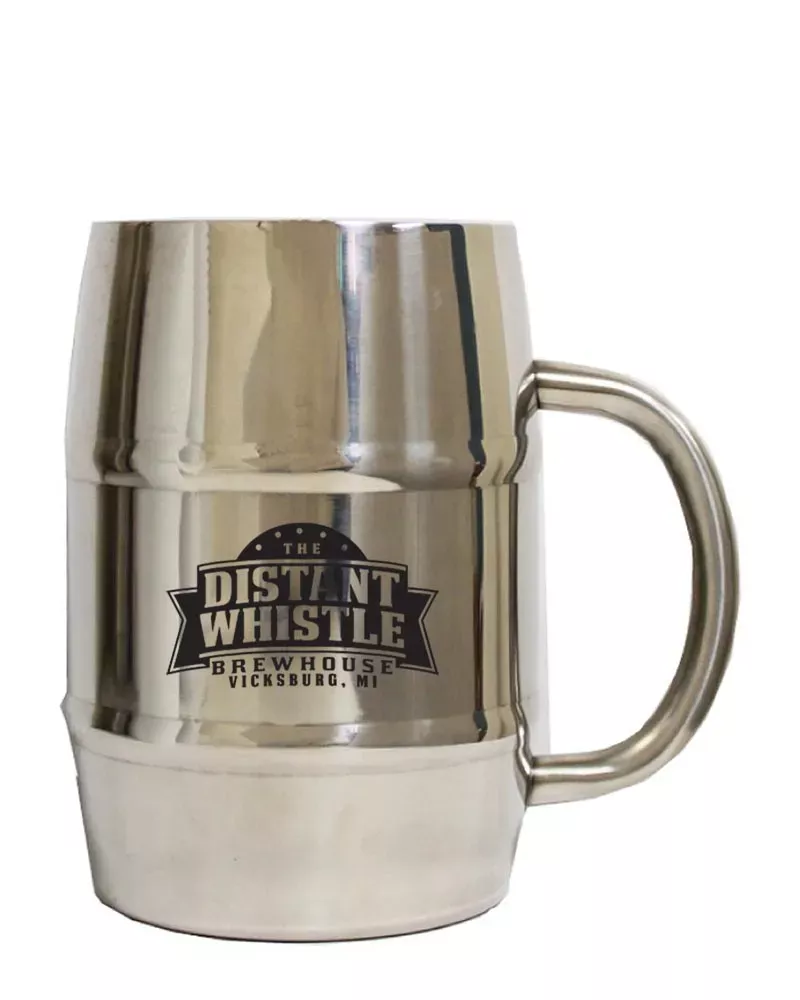 16 oz Double Wall Stainless Steel Barrel Beer Mug-AT388