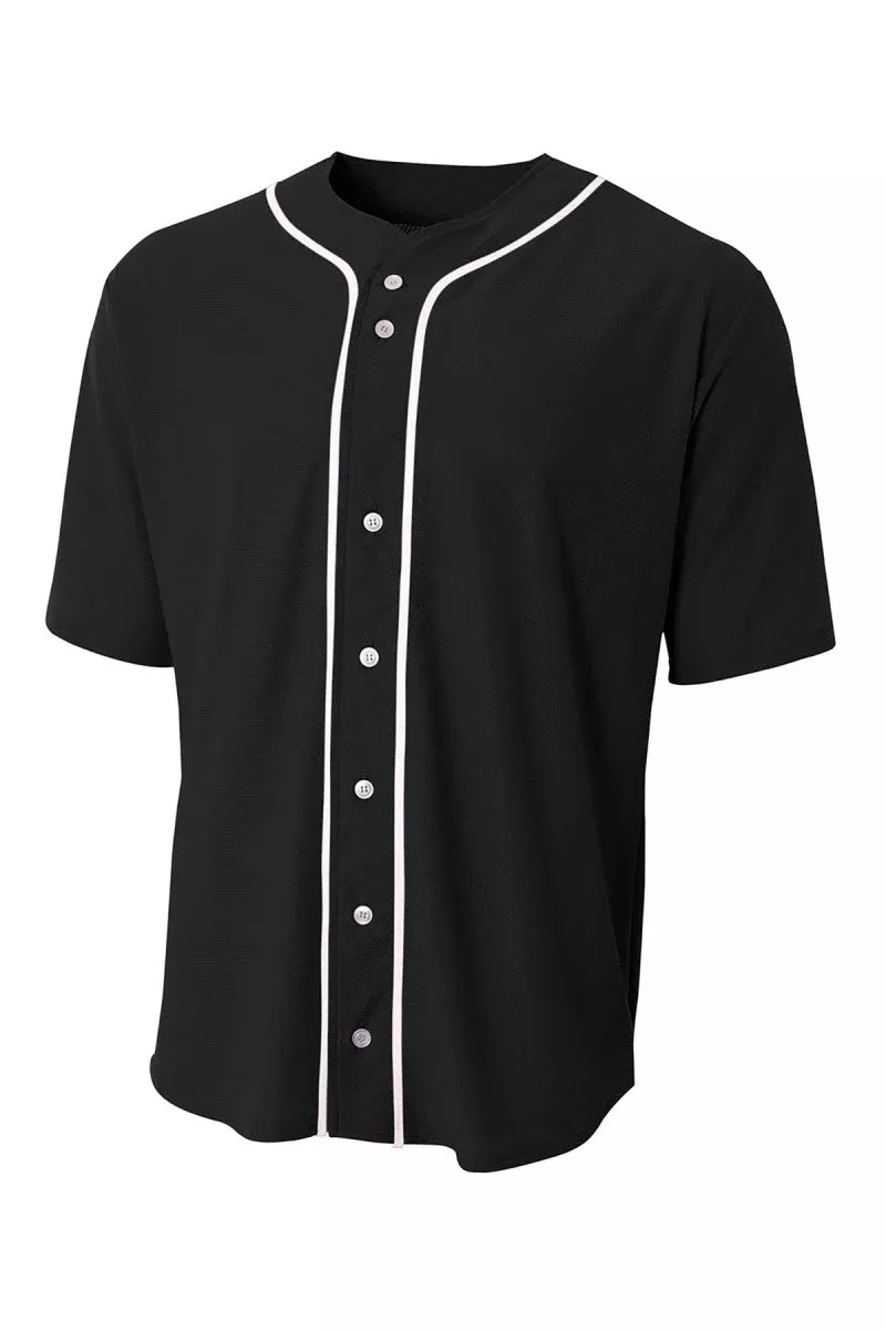 A4 A4N4184 Short Sleeve Full-Button Baseball Top