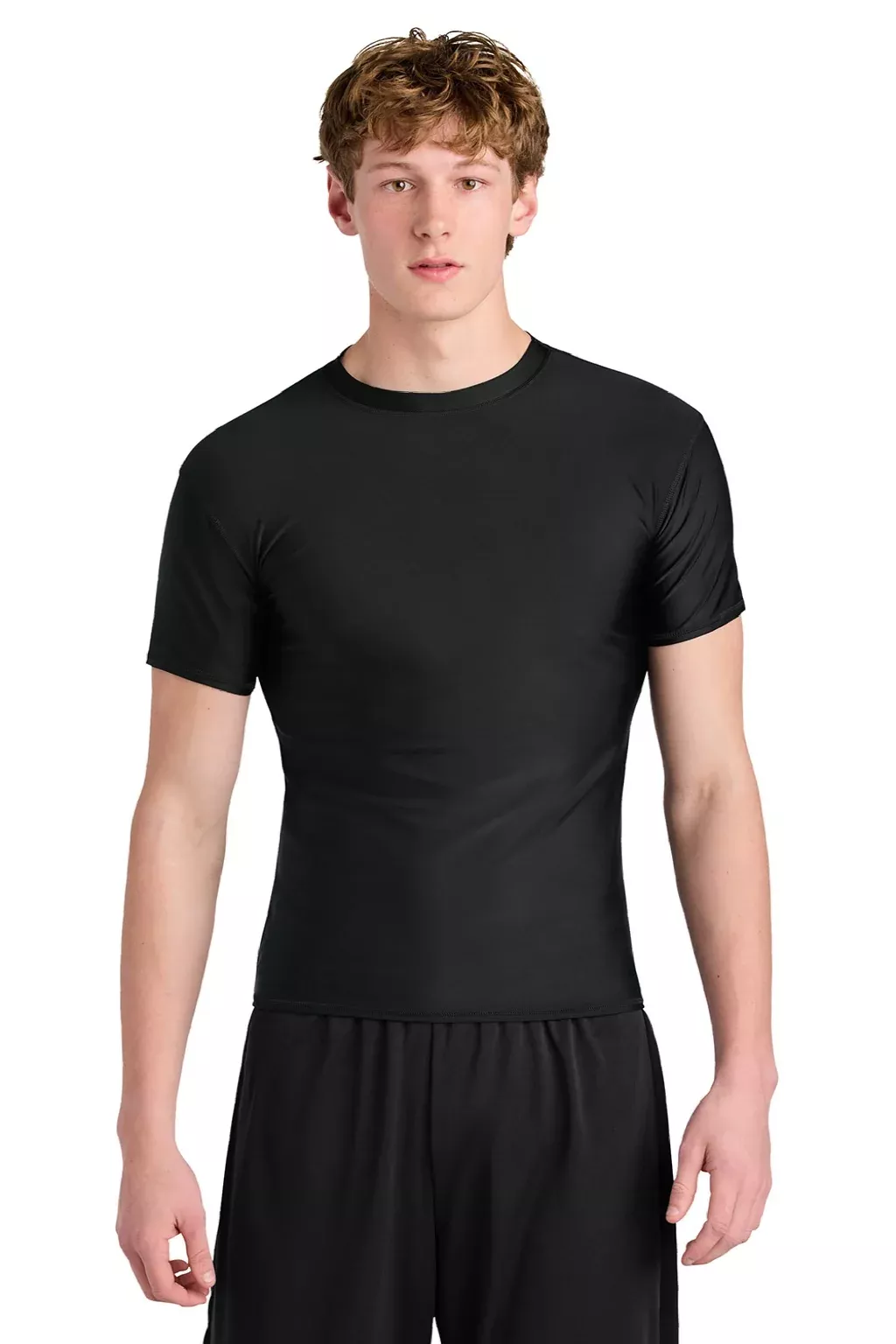A4 Mens Compression Short Sleeve Crewneck T-Shirt - Black