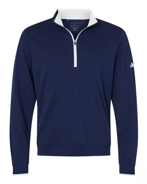 Adidas A2002 Men's Performance Lightweight Quarter-Zip Pullover – 6 oz. 100% Recycled Polyester Double-Knit | XS–2XL