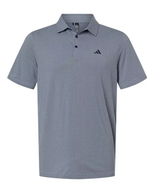 Adidas A2024 Men's Performance Textured Polo – 5.3 oz. 88/12 Recycled Polyester/Elastane Tonal-Logo Performance Polo | S–3XL