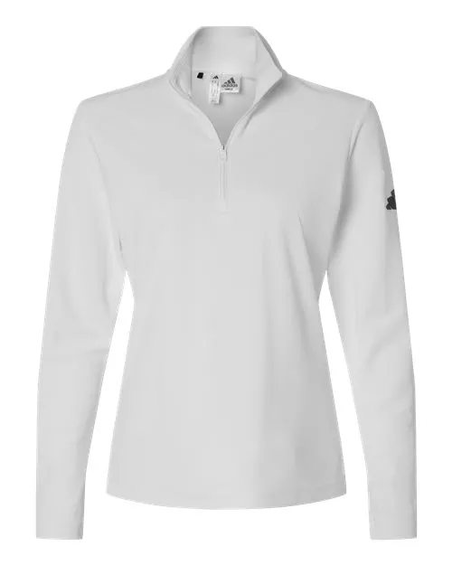 Adidas A400 Women's Lightweight Quarter-Zip Pullover – 6.1 oz. 100% Recycled Polyester UPF 50+ Self-Mock Collar | XS–2XL