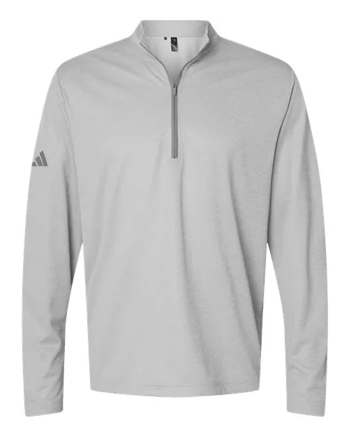 Adidas A593 Men's Space Dyed Quarter-Zip Pullover – 4.9 oz. Recycled Polyester Mesh Pullover