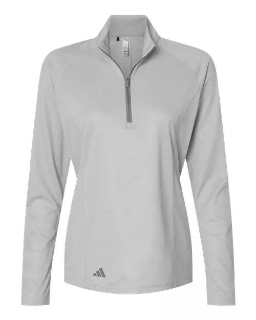 Adidas A594 Women's Space Dyed Quarter-Zip Pullover – 4.9 oz. Recycled Polyester Mesh Pullover