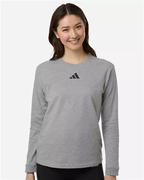 Adidas AT109 Women's Fresh Long Sleeve T-Shirt – 5.3 oz. 100% Cotton | Regular Fit | GOTS Certified