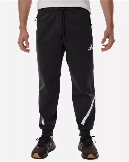 Adidas AT222 Men's Z.N.E. Joggers – 9.7 oz. 57/43 Recycled Polyester/Cotton Three-Layer Double Knit | Mid-Rise