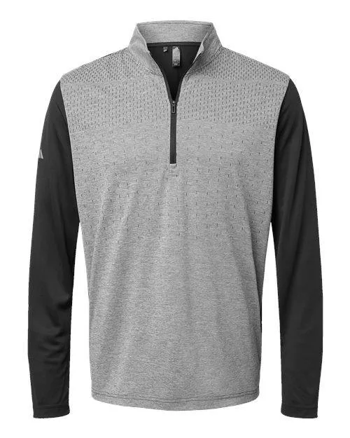 Adidas Heather Block Print Quarter-Zip Pullover A522 Plus Size