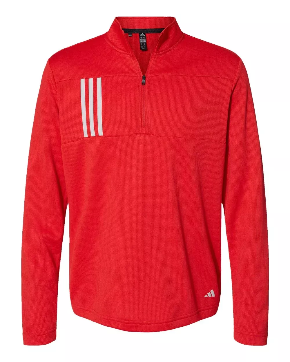 Adidas Men's 3-Stripes Double-Knit Quarter-Zip Pullover