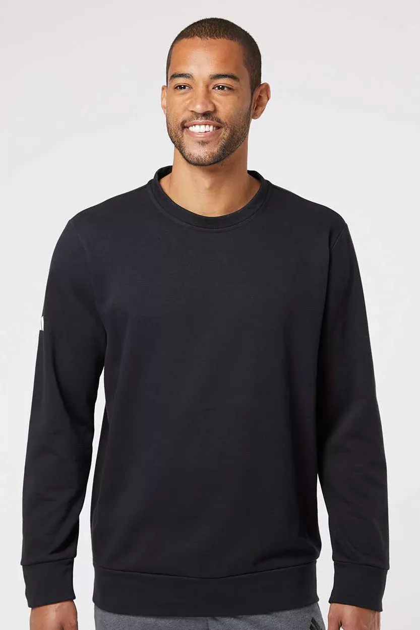 Adidas Mens Fleece Crewneck Sweatshirt - Black - Closeout