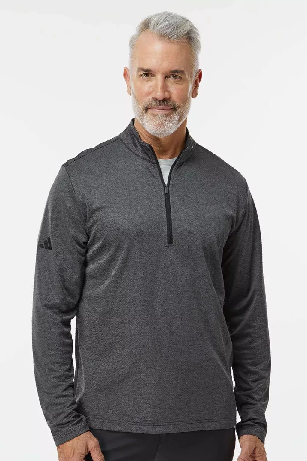 Adidas Mens Space Dyed 1/4 Zip Sweatshirt - Black Melange