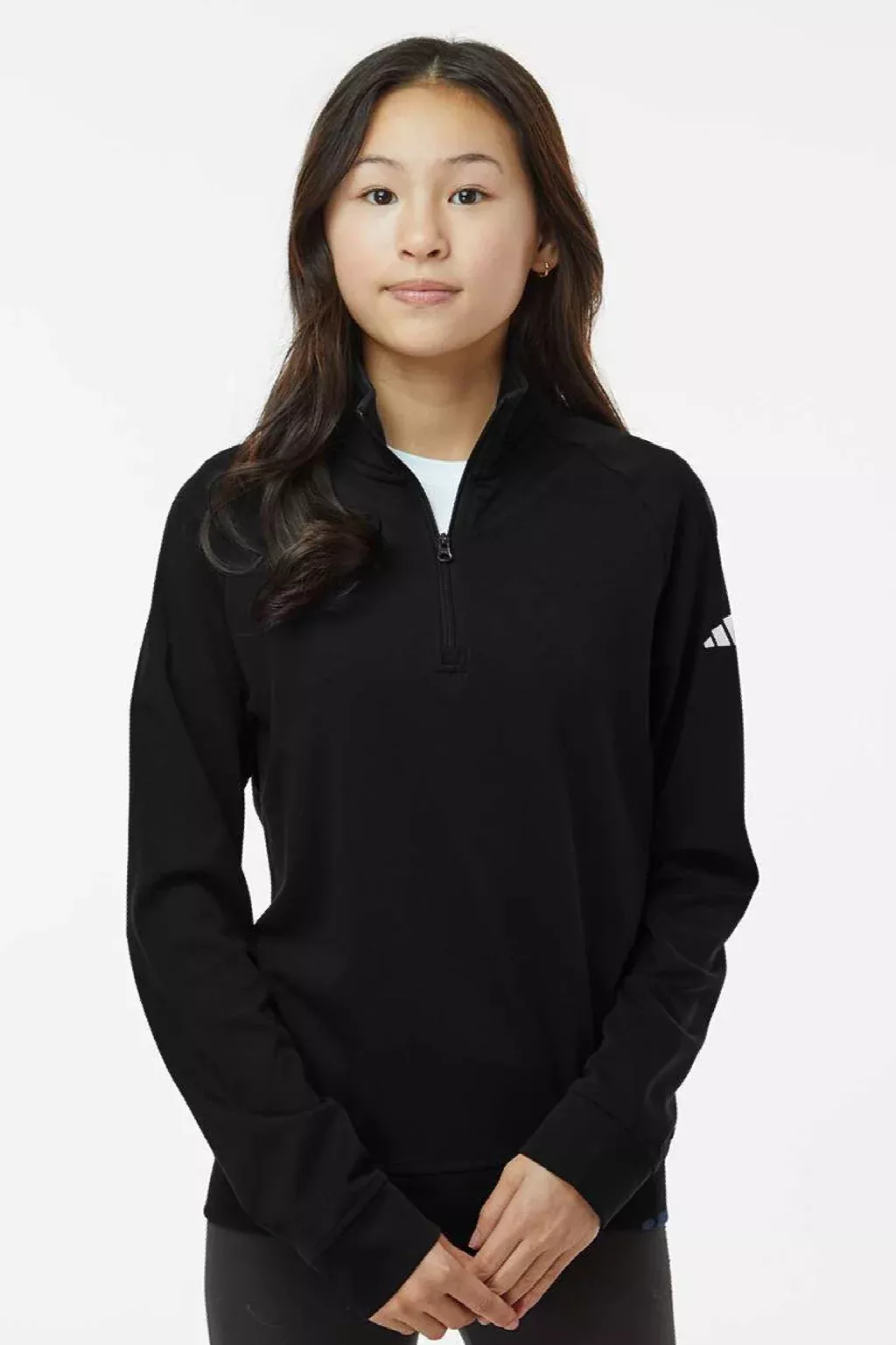 Adidas Youth 1/4 Zip Sweatshirt - Black