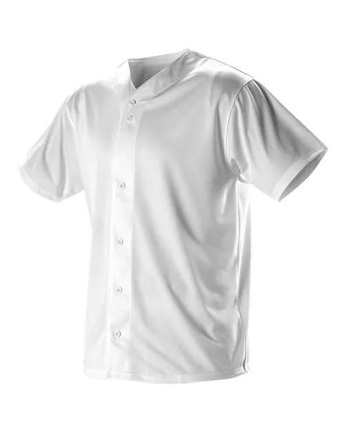 Alleson Athletic 52MBFJ Men's Full Button Lightweight Baseball Jersey – 5.8 oz. DURA-Light Mesh Cationic Polyester Six-Button Jersey | S–3XL
