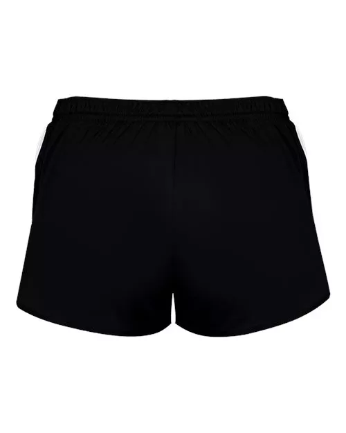 Alleson Athletic 7274 Women's Stride Shorts – 100% Polyester Antimicrobial Track Shorts with Contrast Side Inserts | XS–2XL