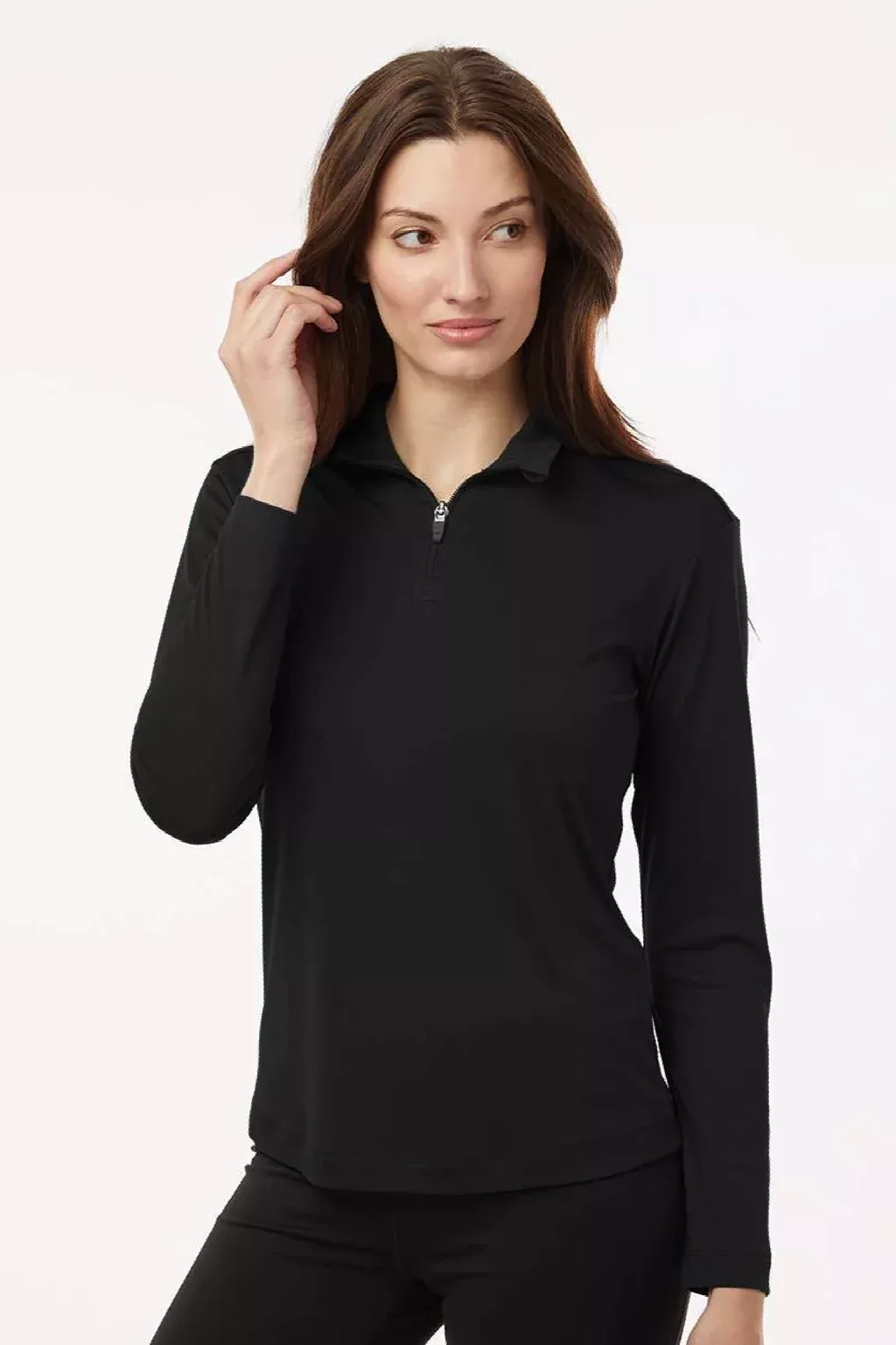 AllPro Womens Pro Lock Performance Moisture Wicking 1/4 Zip Sweatshirt - Black