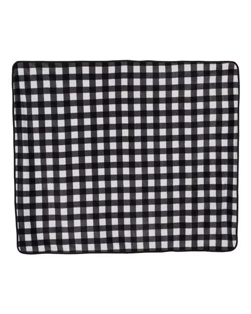 Alpine Fleece 8702 Polyester/Nylon Patterned Picnic Blanket – Anti-Pill Fleece Top, Water-Repellent 200D Nylon Shell | 50"x60"