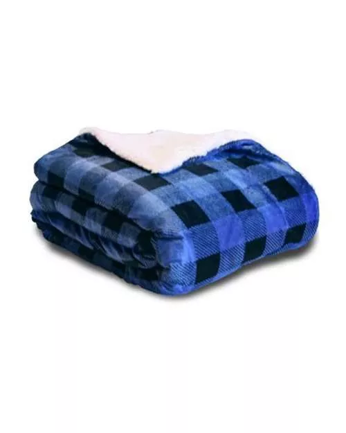 Alpine Fleece 8712 Micro Mink Sherpa Blanket – 100% Polyester Reversible Throw with 15" Embroidery Pocket | 50"x60"