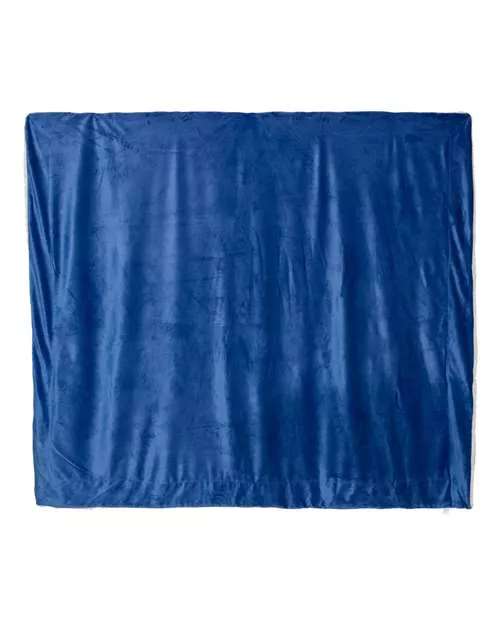 Alpine Fleece 8726 Oversized Mink Sherpa Blanket – 100% Polyester Reversible Fleece/Sherpa with Embroidery Pocket | 60"x72"