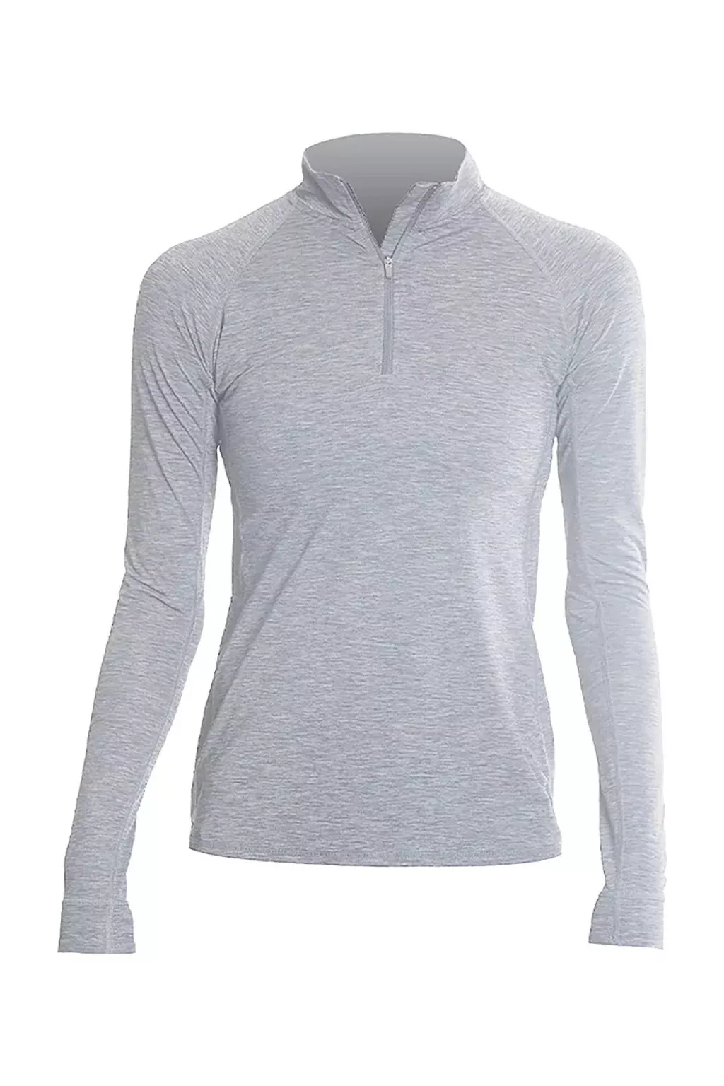 Anetik Womens Flight Tech Moisture Wicking 1/4 Zip Sweatshirt w/ Pocket - Heather Alloy Grey
