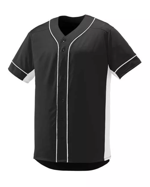Augusta Sportswear 1660 Men's Slugger Jersey – Propelit Micromesh Full-Button Baseball Jersey with Mesh Side Panels