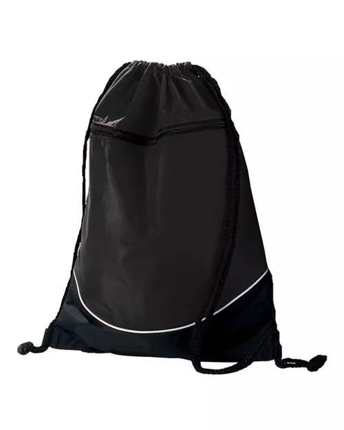 Augusta Sportswear 1920 Tri-Color Drawstring Backpack – 210D Nylon PU-Coated Drawstring Bag | 14" x 18"
