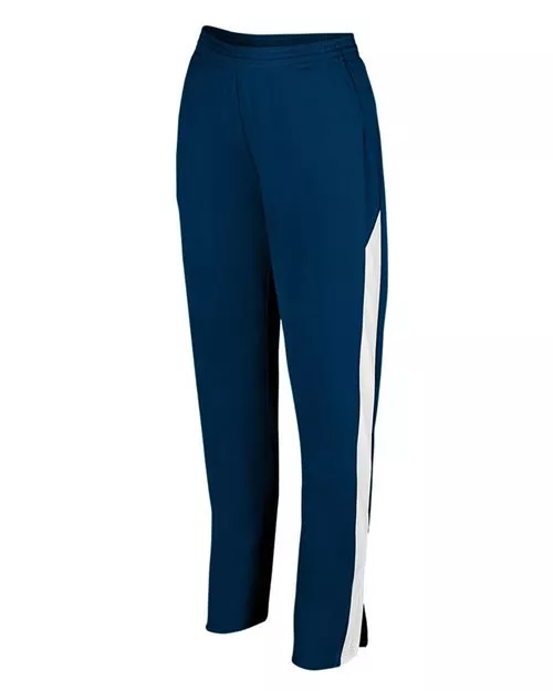 Augusta Sportswear 7762 Women's Medalist 2.0 Pants – Heavyweight Polyester Matte Brushed Tricot Warm-Up Pant with Contrast Side Inserts | XS–2XL