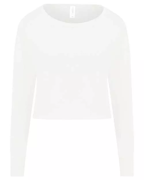 AWDis JHA035 Women's Cropped Pullover Sweatshirt – 8.3 oz. Relaxed Drop-Shoulder Crew Neck Sweatshirt | XS–XL