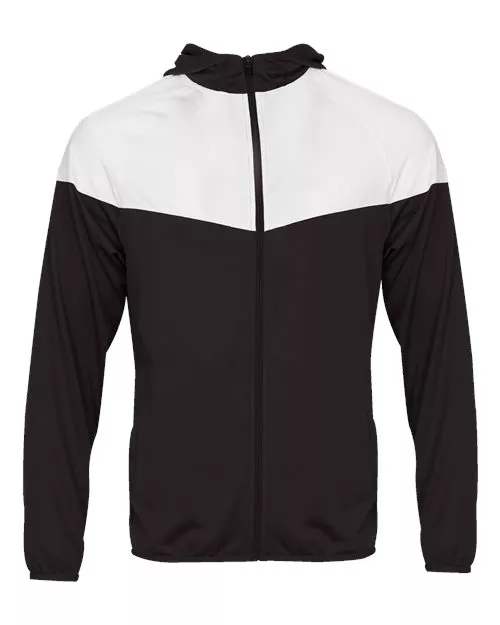 Badger 2722 Youth Sprint Outer-Core Jacket – 100% Polyester Hooded Full-Zip Athletic Jacket | XS–XL