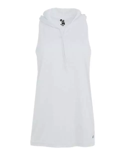 Badger 4111 Women's B-Core Racerback Hooded Tank Top – 100% Polyester Hooded Racerback Athletic Tank | XS–2XL