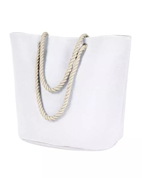 BAGedge BE256 Polyester Canvas Rope Tote – 100% Polyester Canvas with 25" Rope Handles & Magnetic Snap | One Size