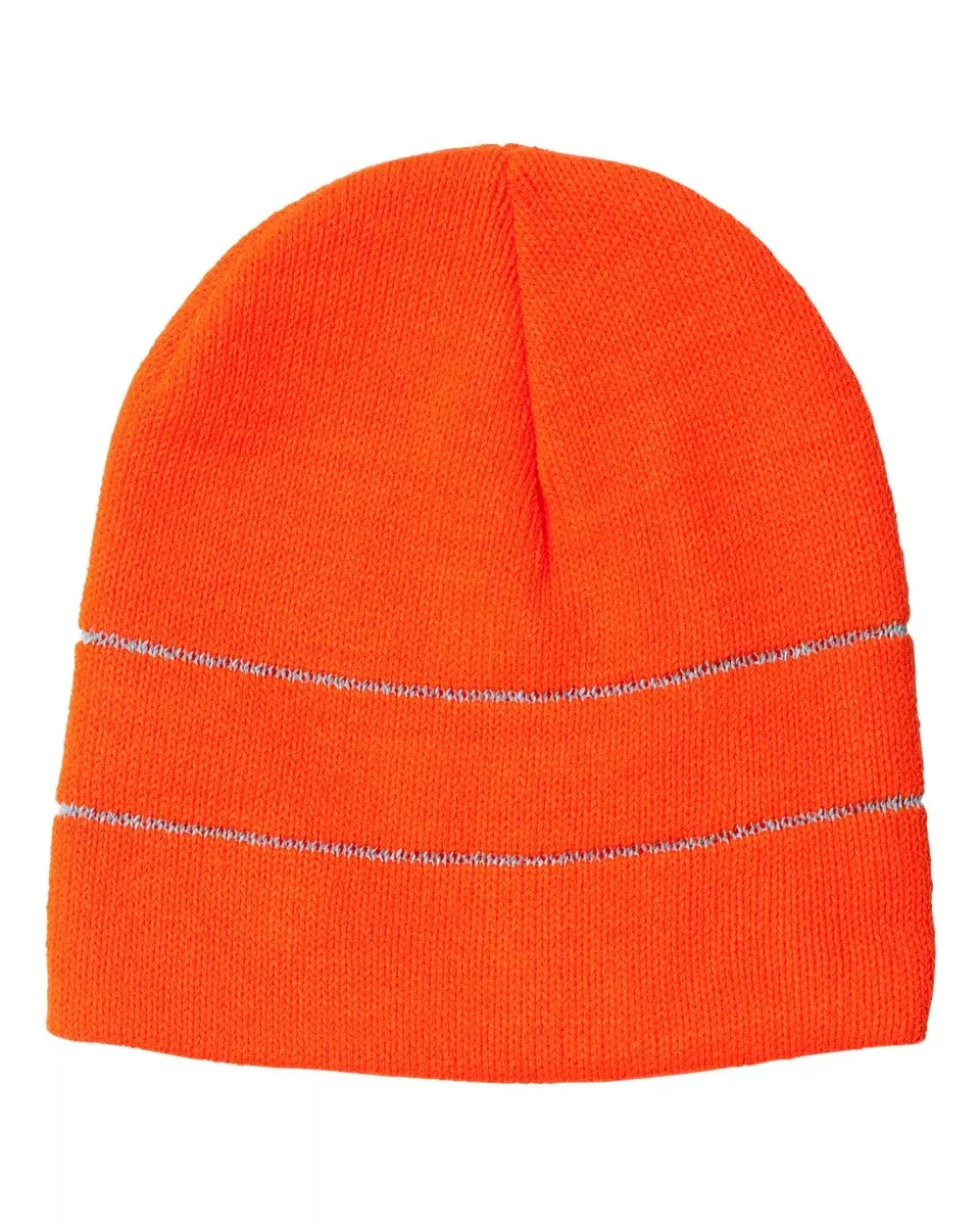 Bayside 3715 USA-Made Safety Knit Beanie with 3M Reflective Thread