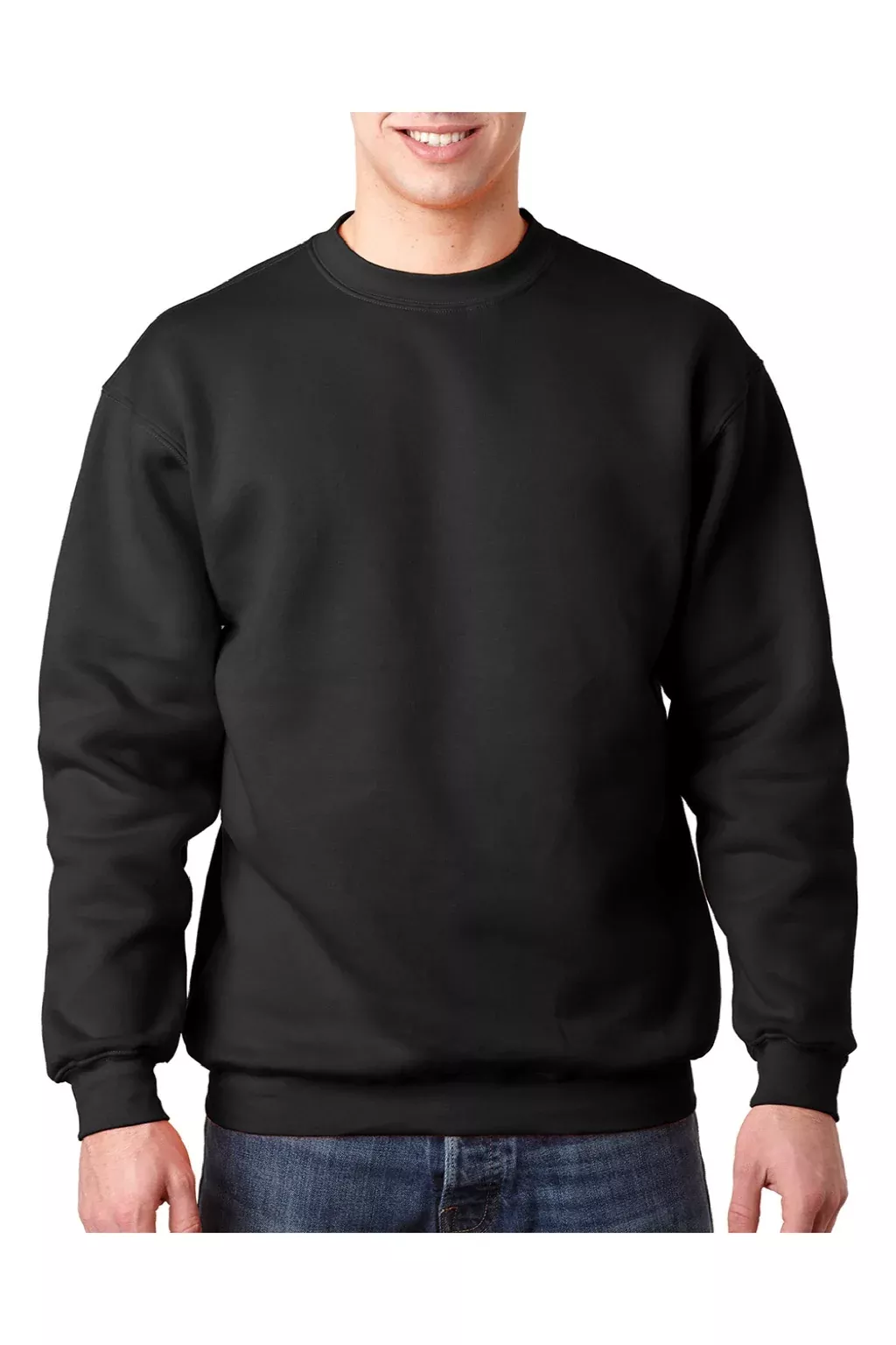 Bayside Mens USA Made Crewneck Sweatshirt - Black