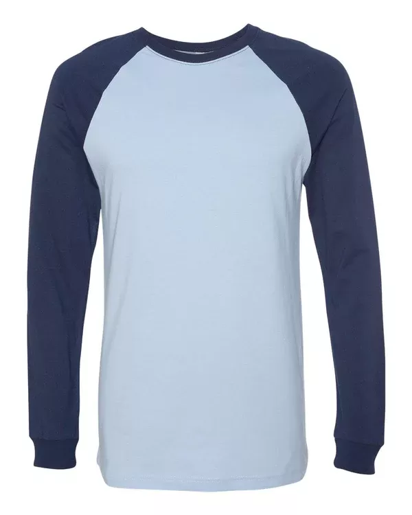 Bella+Canvas 3000 Men's Long Sleeve Jersey Baseball Tee