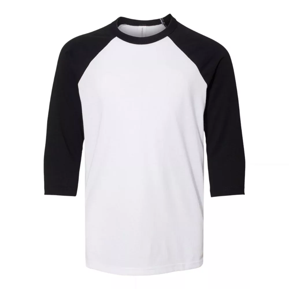 BELLA+CANVAS 3200Y Youth Three-Quarter Sleeve Baseball Tee