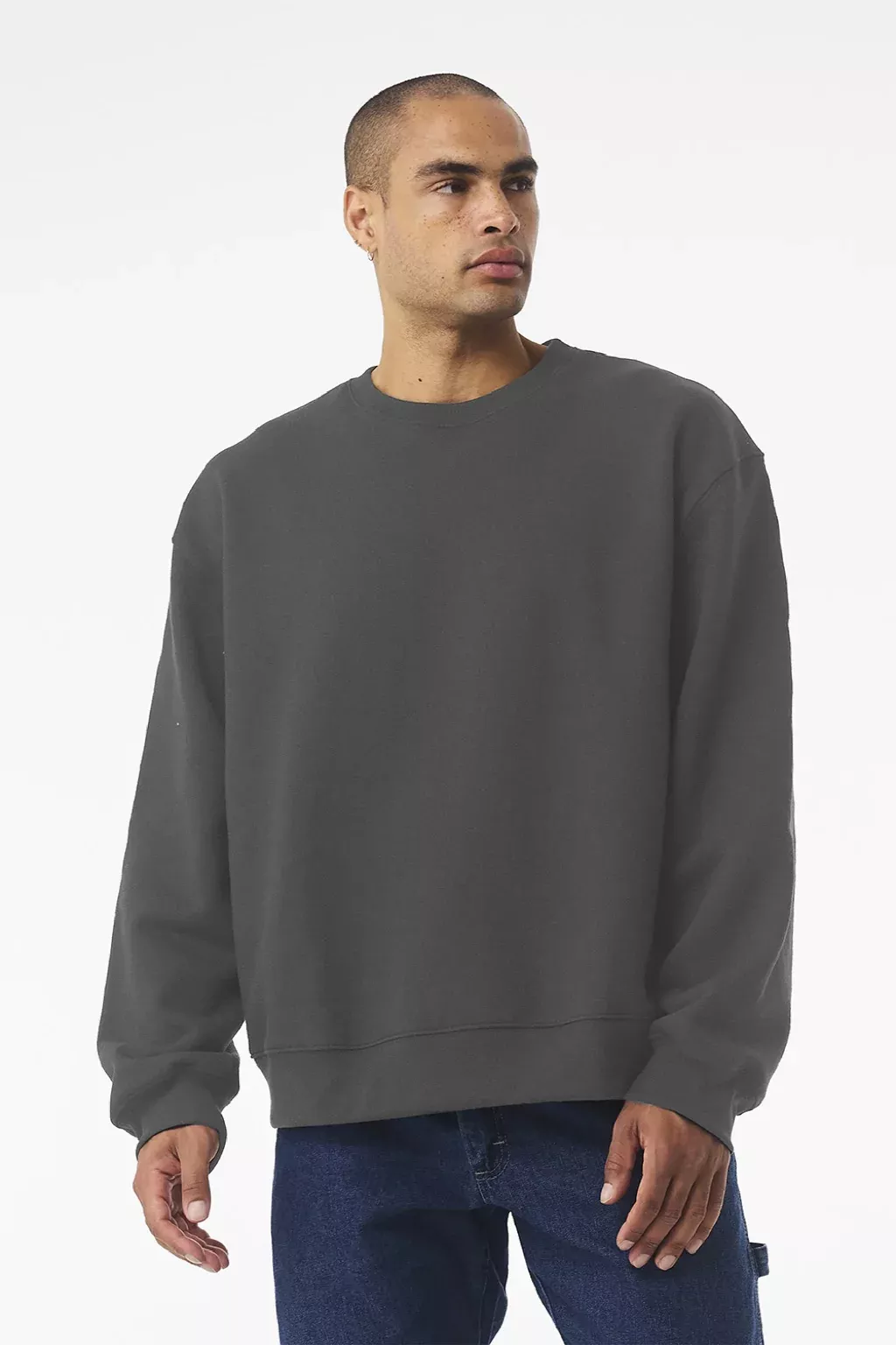 Bella + Canvas Mens Crewneck Sweatshirt - Asphalt Grey