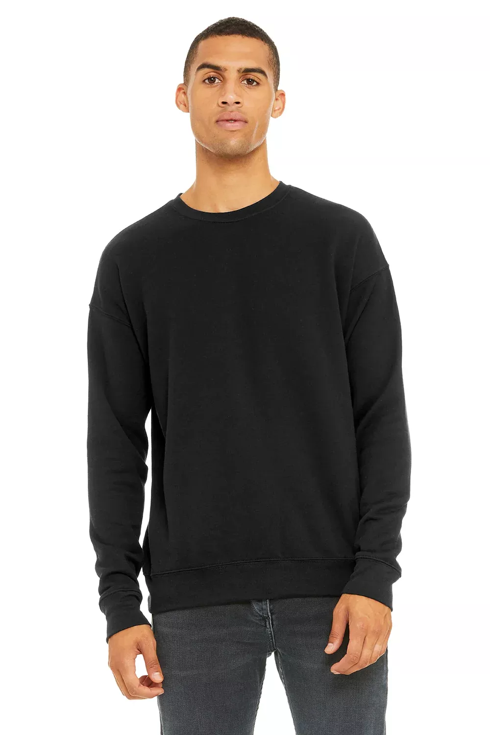 Bella + Canvas Mens Fleece Crewneck Sweatshirt - Black
