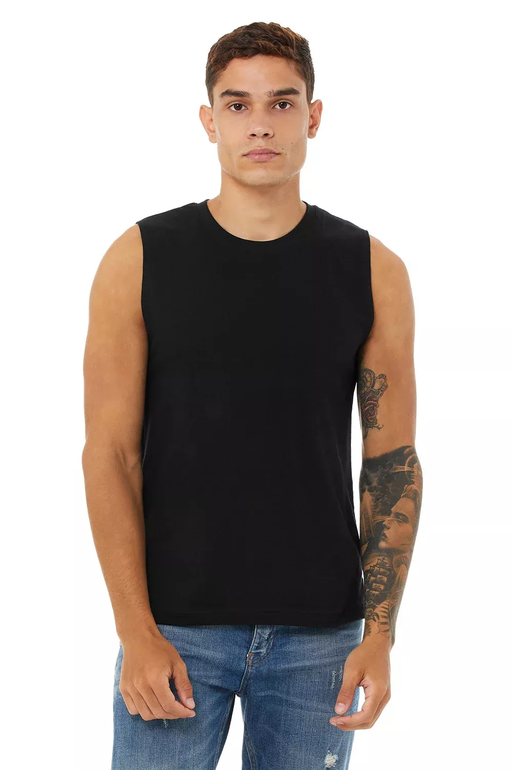 Bella + Canvas Mens Jersey Muscle Tank Top - Black