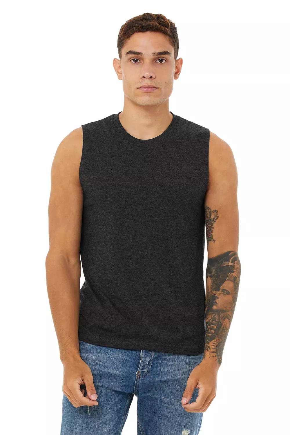 Bella + Canvas Mens Jersey Muscle Tank Top - Heather Dark Grey
