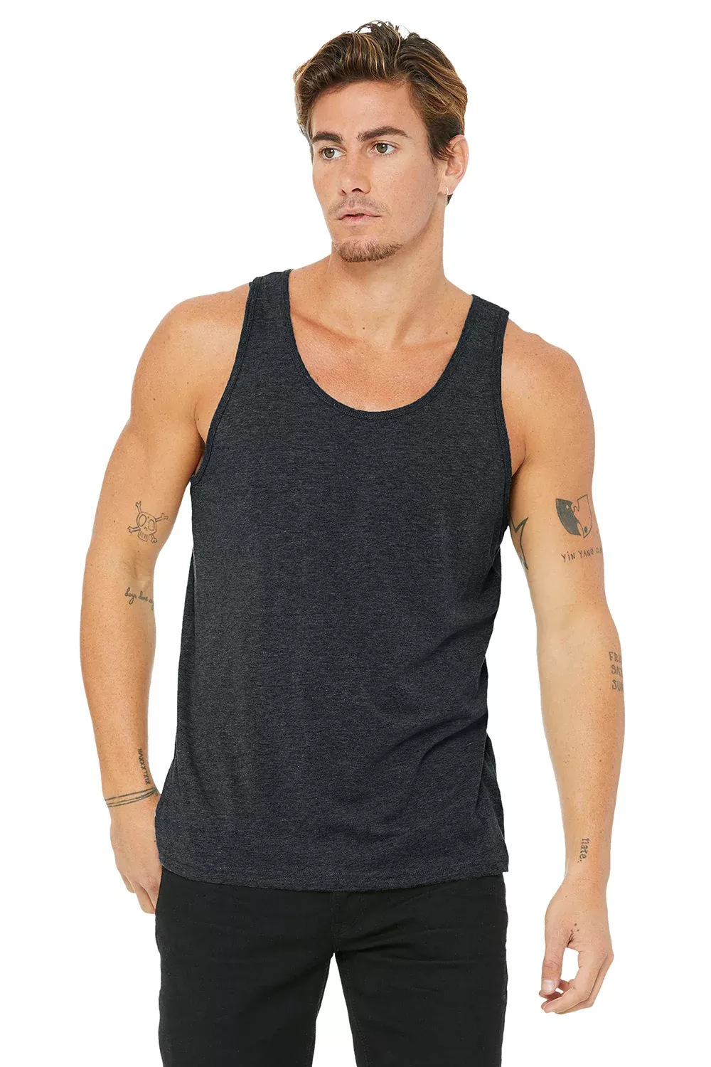 Bella + Canvas Mens Jersey Tank Top - Heather Dark Grey