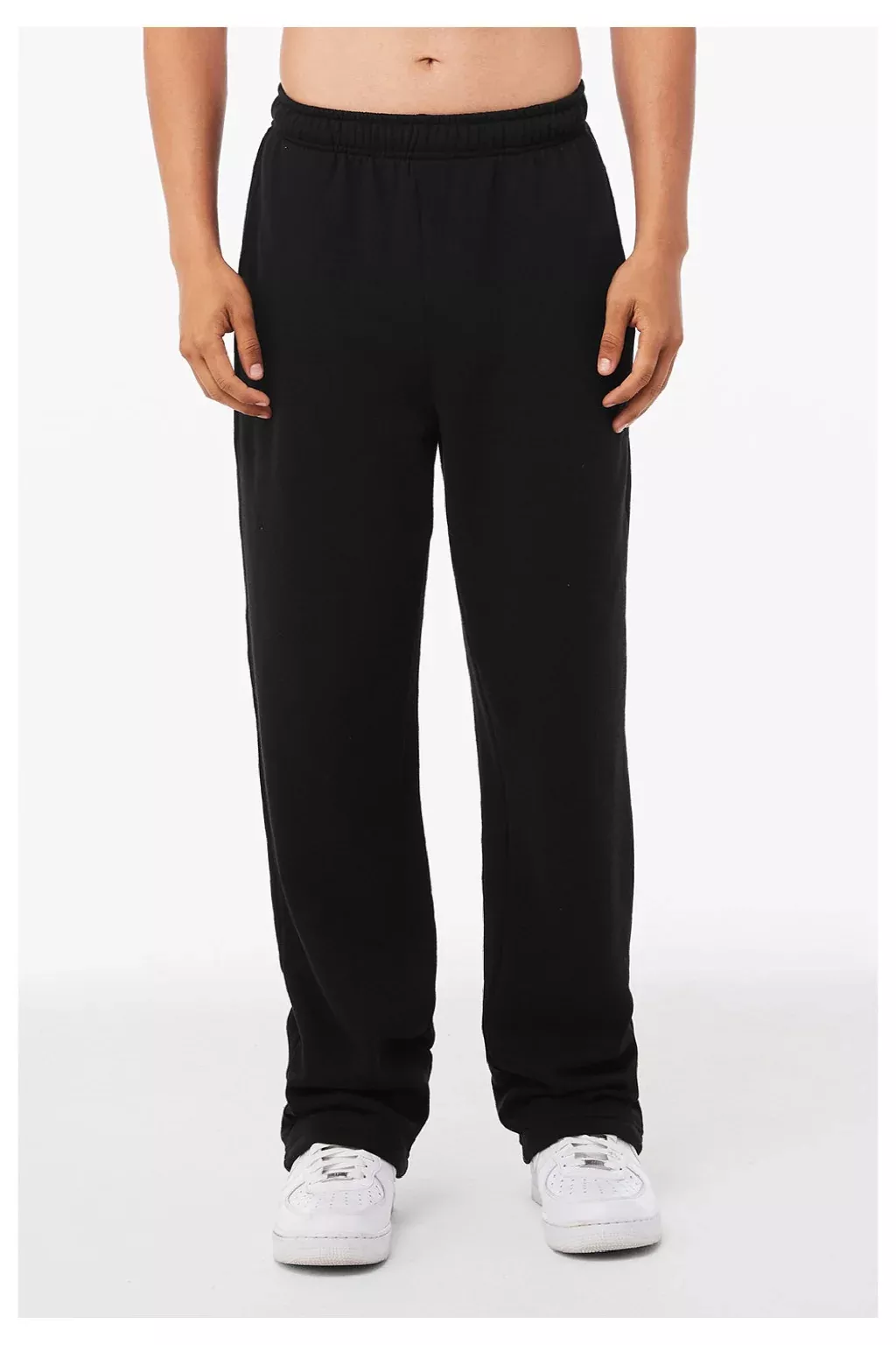 Bella + Canvas Mens Straight Leg Sweatpants w/ Pockets - Black
