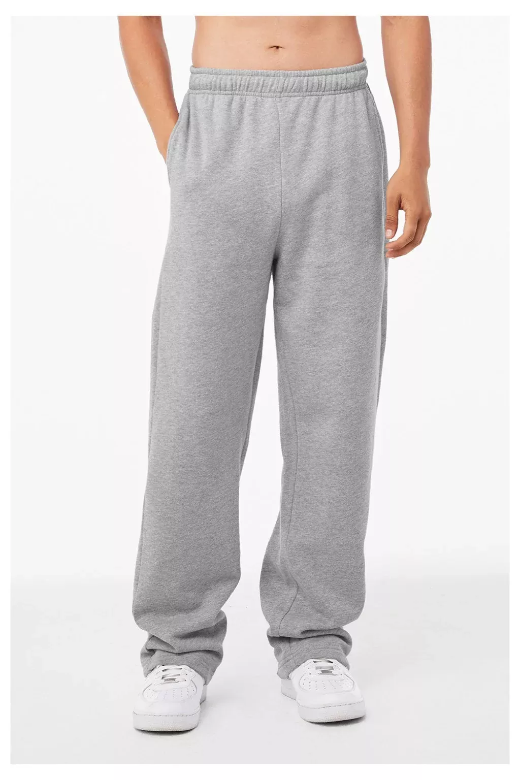 Bella + Canvas Mens Straight Leg Sweatpants w/ Pockets - Heather Grey
