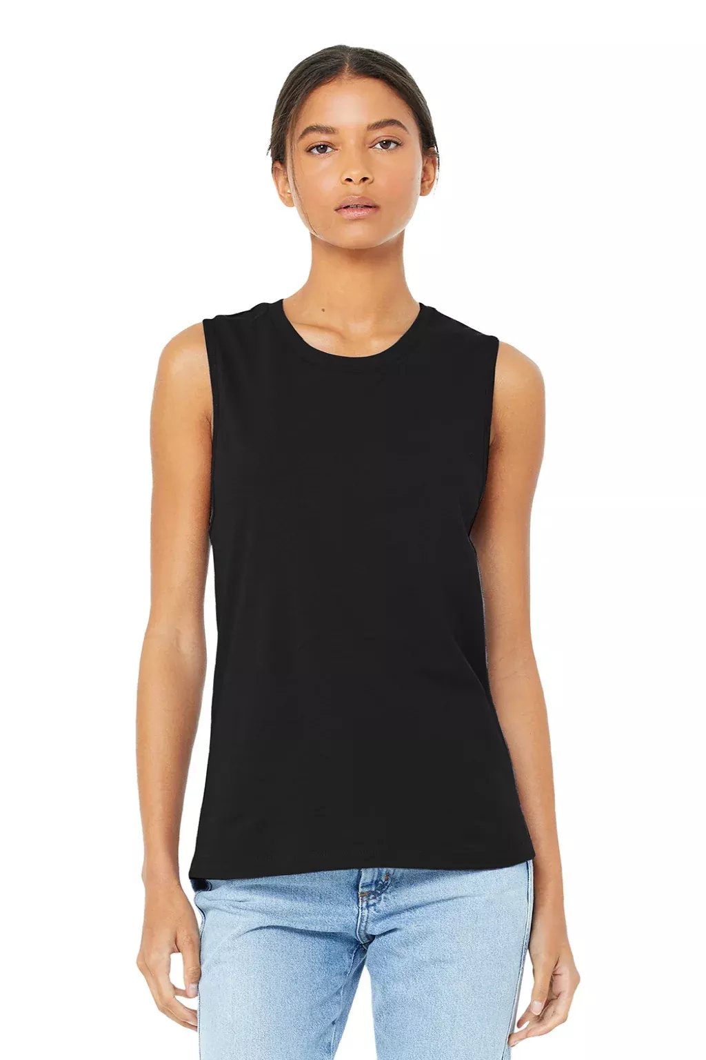 Bella + Canvas Womens Jersey Muscle Tank Top - Black