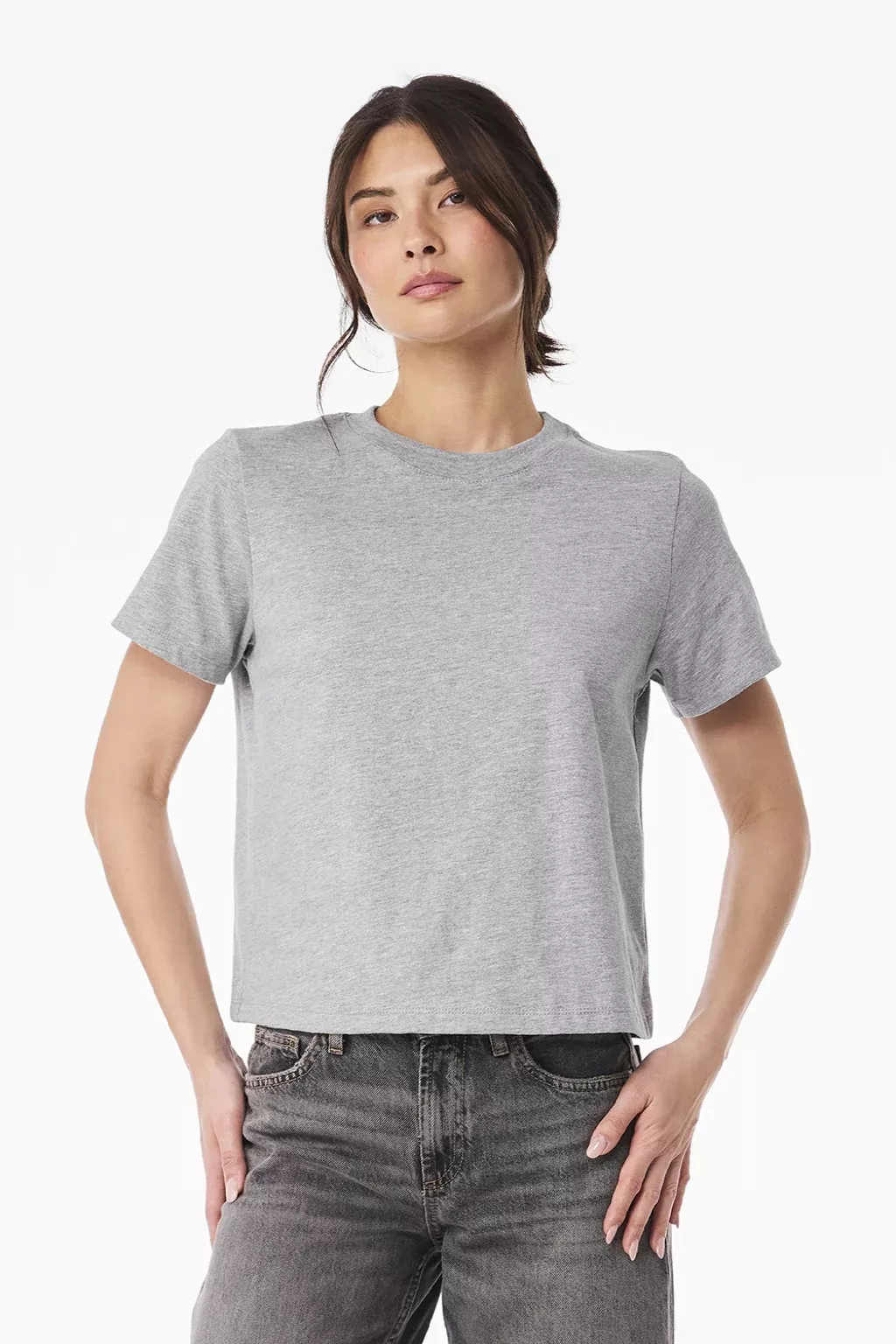 Bella + Canvas Womens Short Sleeve Crewneck T-Shirt - Heather Grey