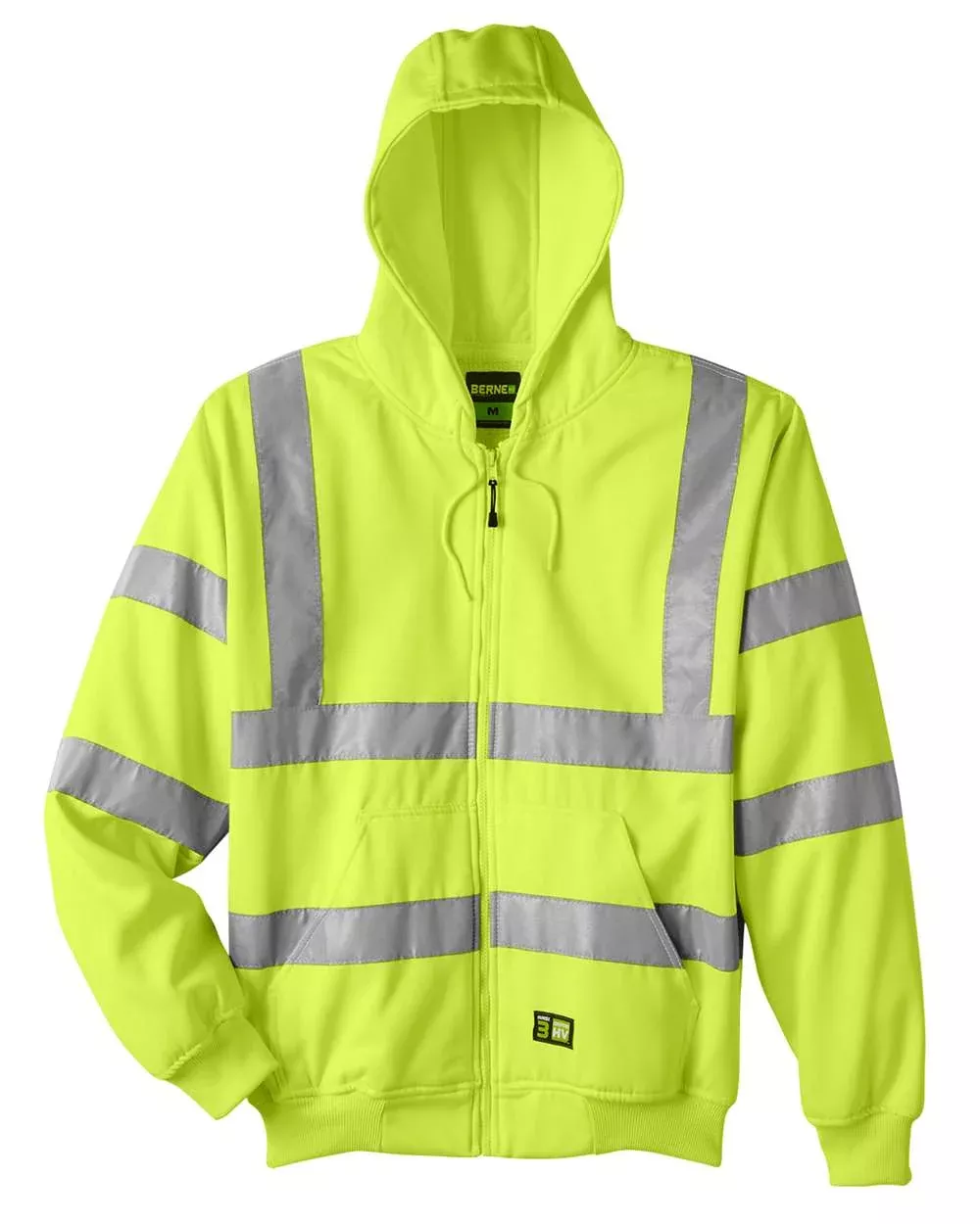 Berne Apparel Men's Berne Hi-Vis Class 3 Lined Hooded Sweatshirt