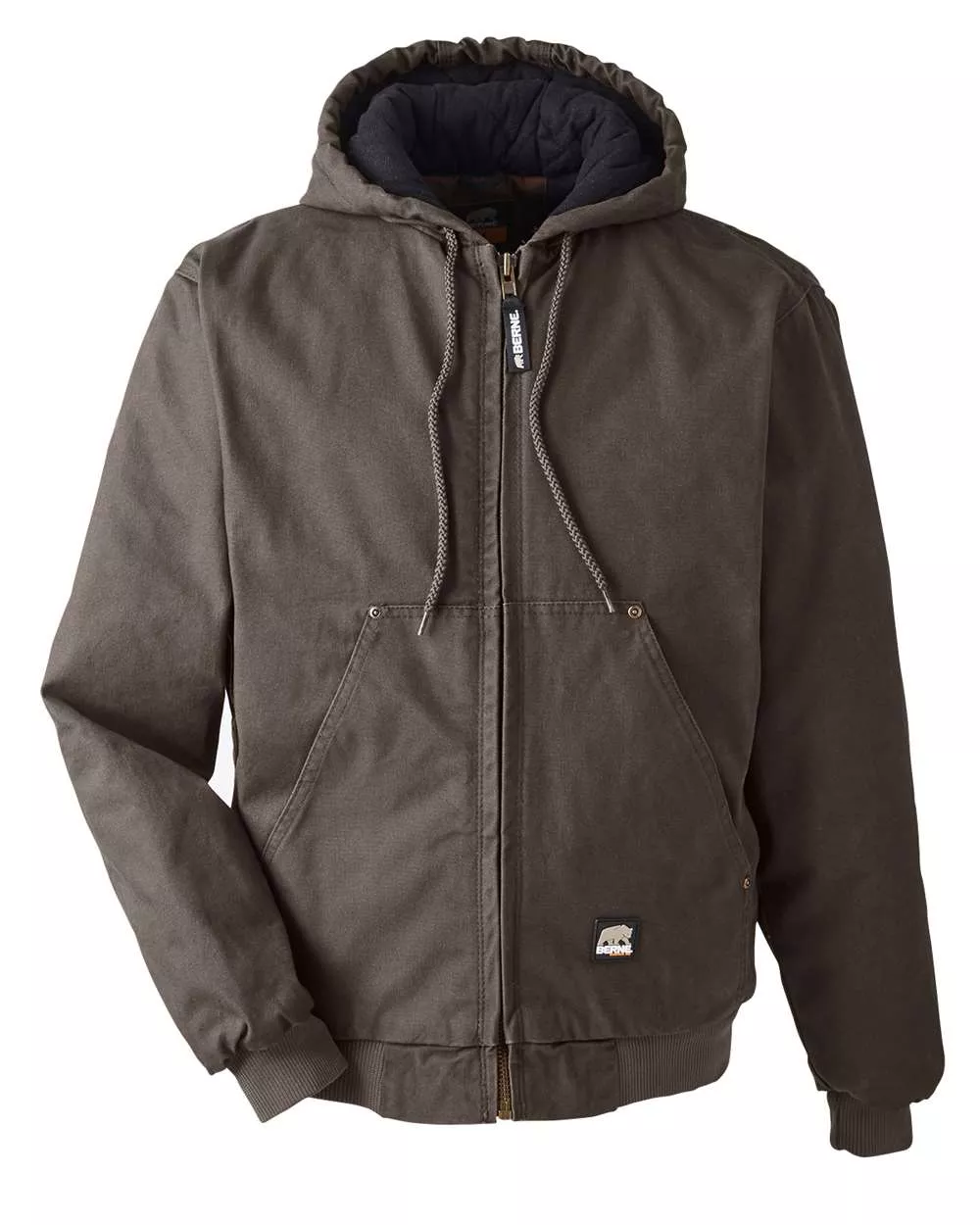 Berne Apparel Men's Heartland Washed Cotton Duck Hooded Jacket
