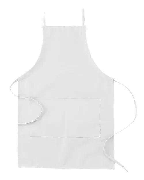 Big Accessories Apron with Pocket – 7.5 oz. 65/35 Poly/Cotton Twill Work Apron with Front Pocket | Adjustable Ties | Blank Decoration Apron