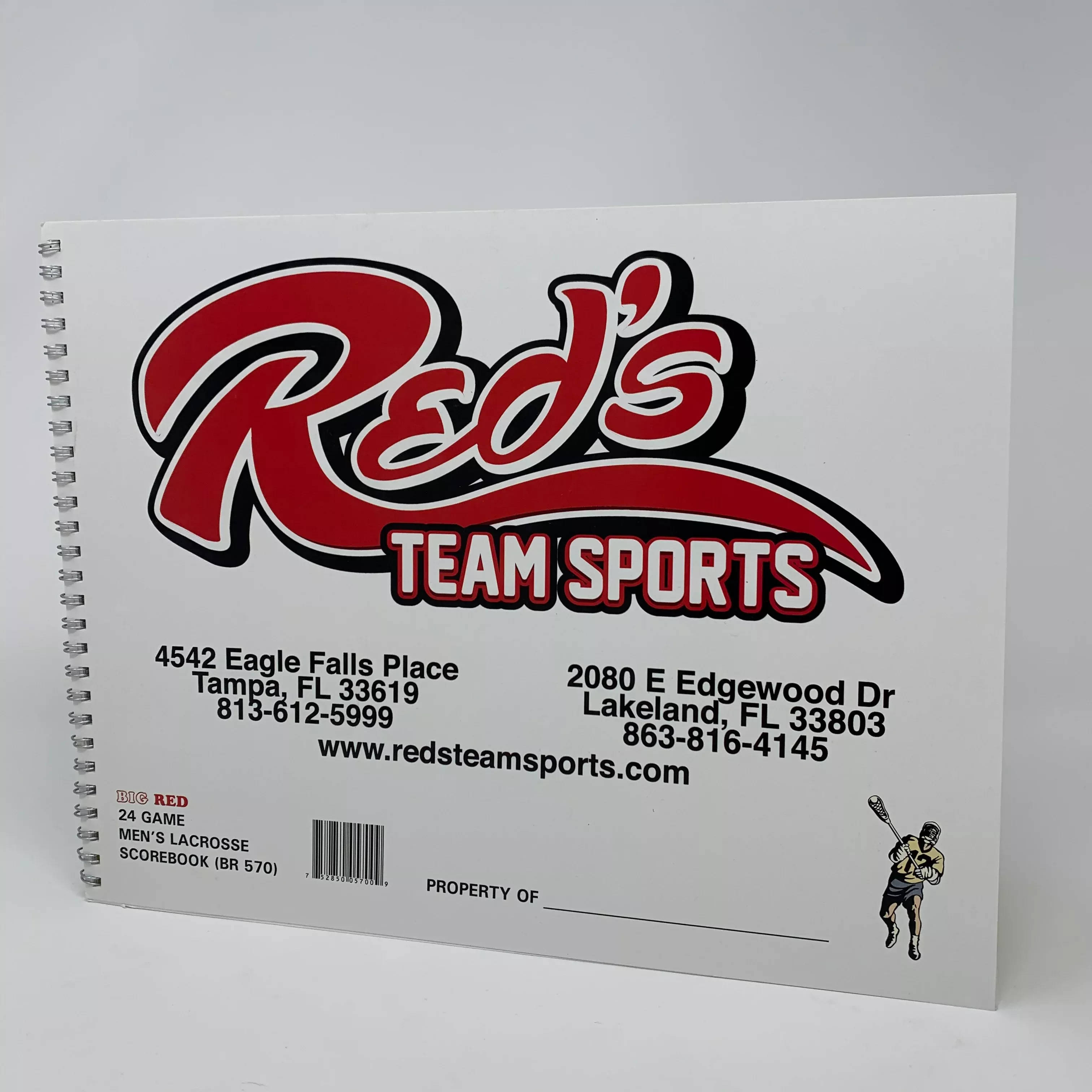 Big Red 24 Game Men's Lacrosse Scorebook