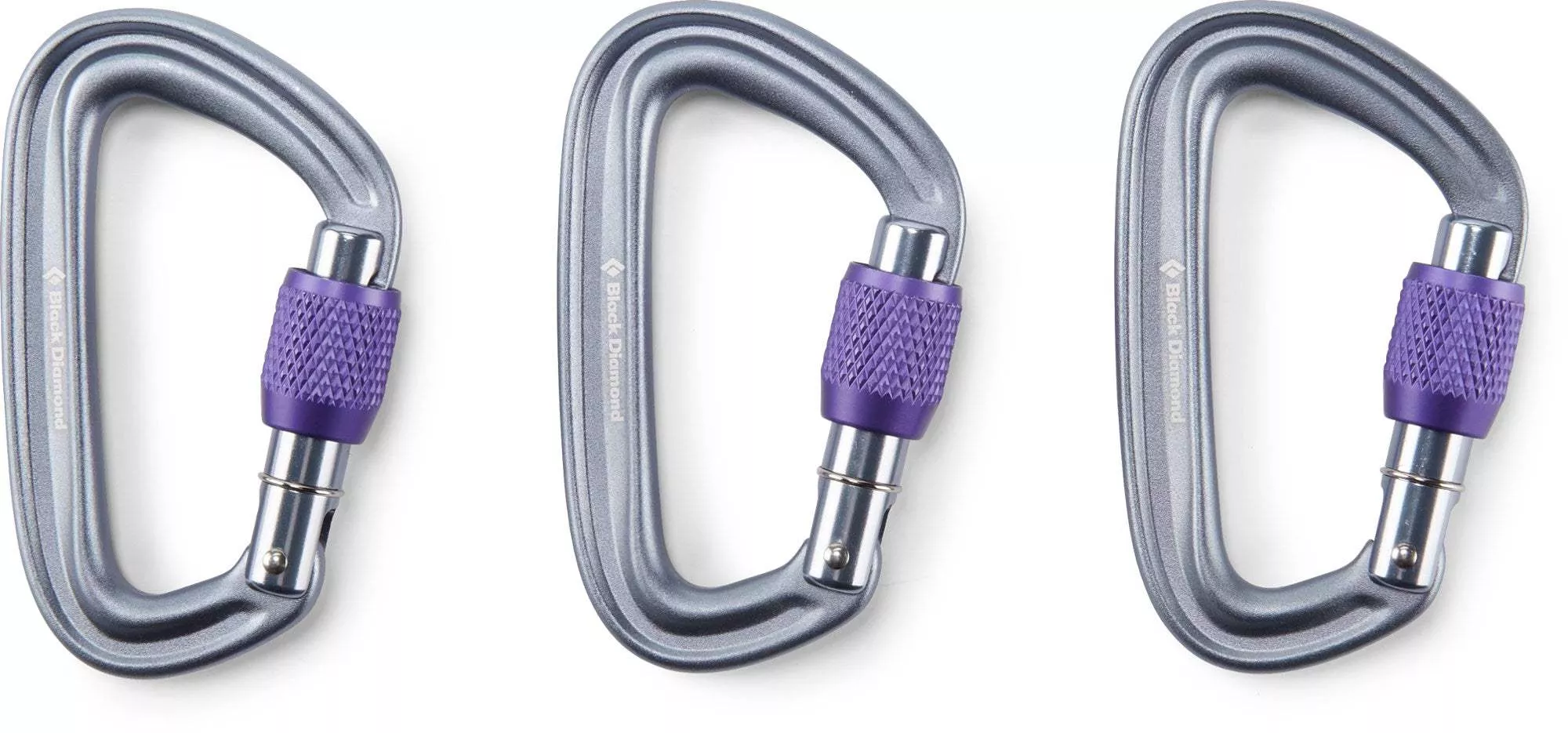 Black Diamond LiteForge Screwgate Carabiner 3-Pack |Ultra-Light Keylock Screwgate Carabiner 3-Pack for Climbing and Anchors