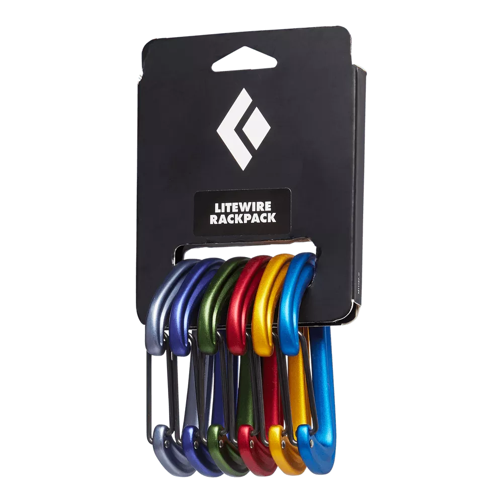 Black Diamond LiteWire Rack Pack | Set of Lightweight and Durable Carabiners for Efficient Climbing Gear Organization