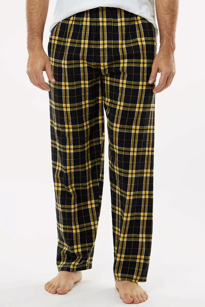 Boxercraft Mens Harley Flannel Pants w/ Pockets - Black/Gold